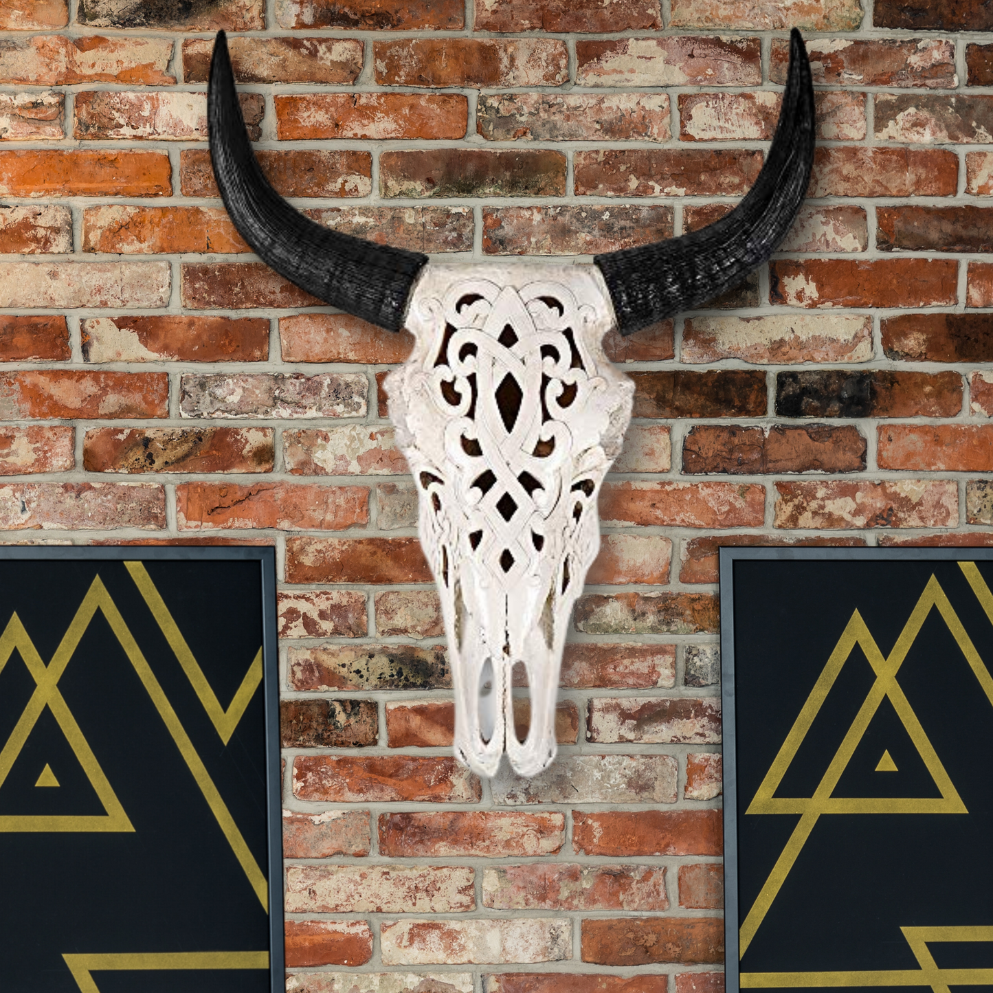 Carved Faux Buffalo Skull – Bohemian Décor