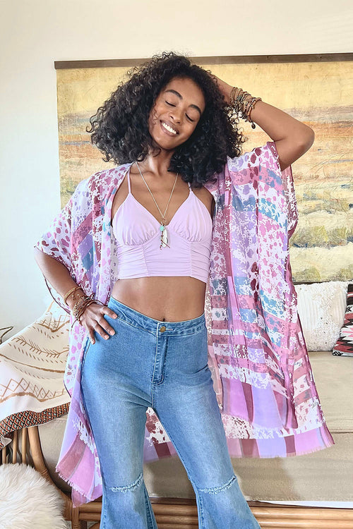 Colorful Splatter Boho Kimono – A Vibrant Bohemian Statement Piece