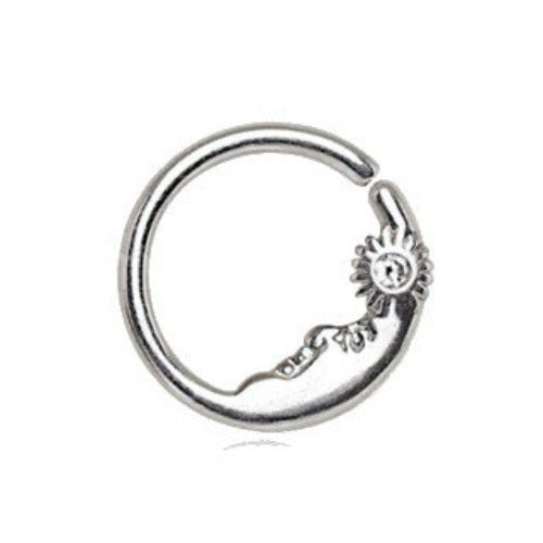 316L Stainless Steel Sun & Moon Seamless Cartilage Earring