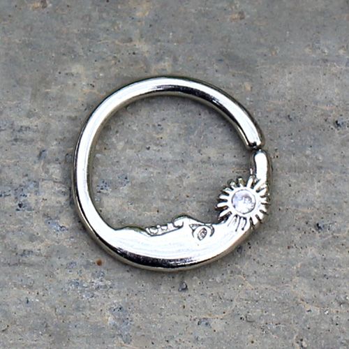 316L Stainless Steel Sun & Moon Seamless Cartilage Earring