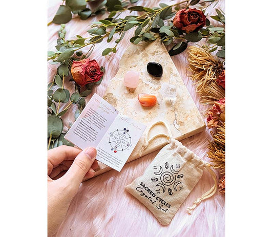 Sacred Cycles Crystal Set: Your Ritual Companion for Life's Journey