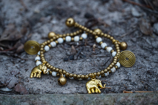 Boho Elephant Bracelets – Handmade Brass & Beaded Design