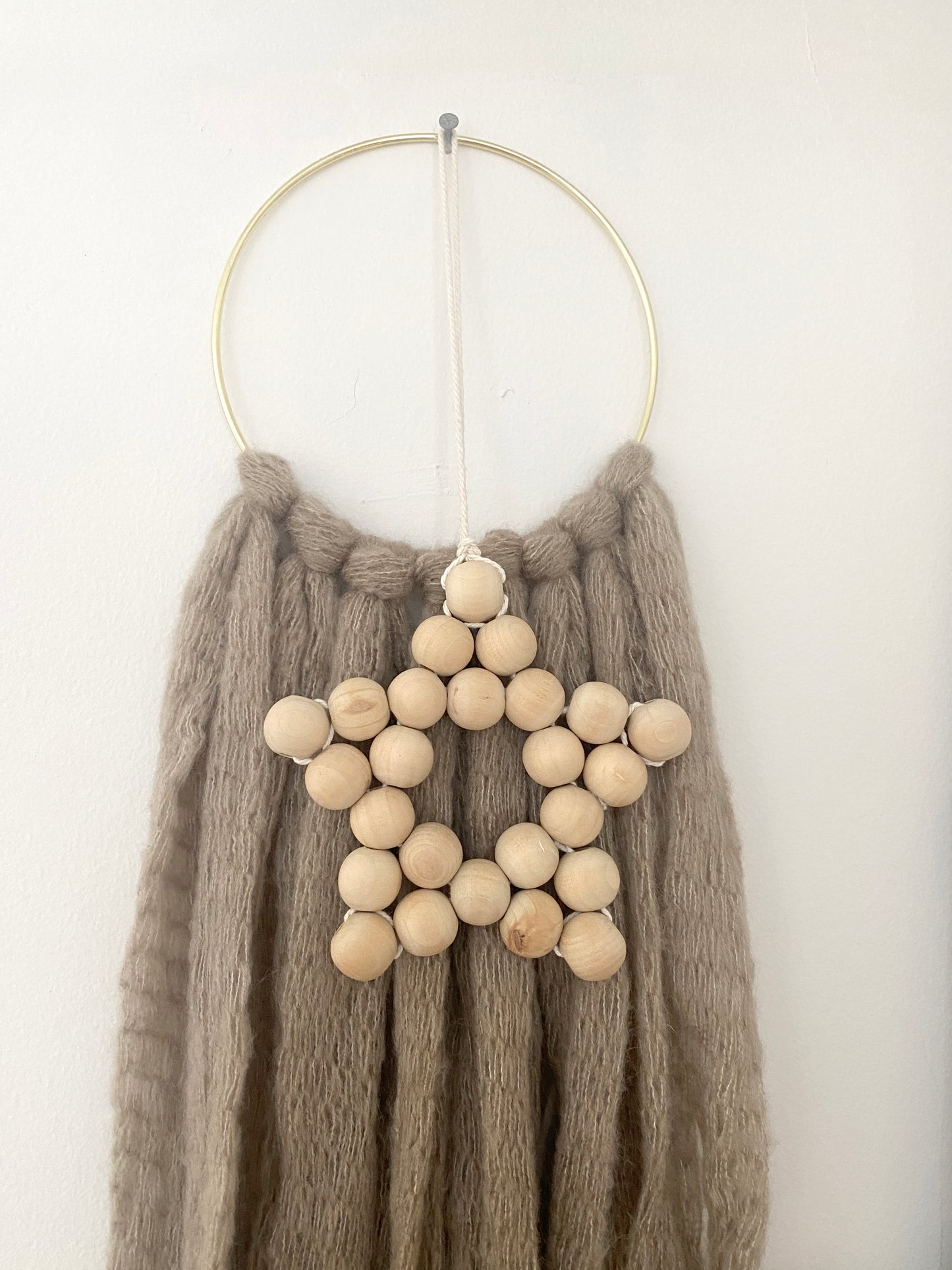 Boho Wood Star Wall Hanging