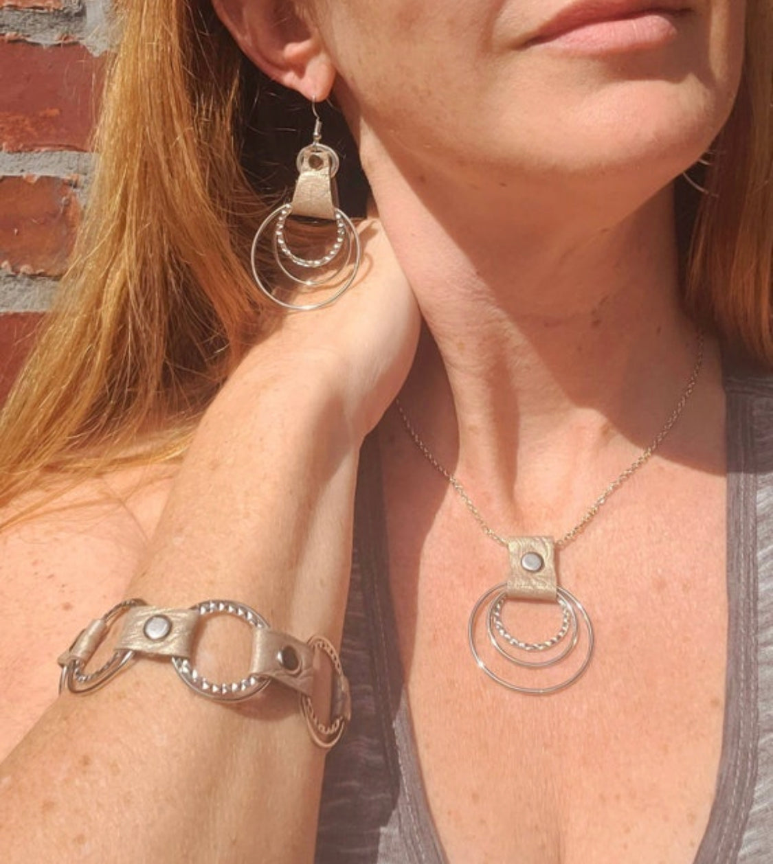 Leather & Metal Boho Jewelry Set