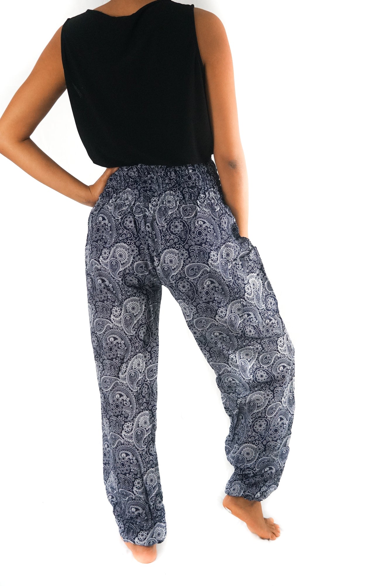 Black Paisley Boho Pants