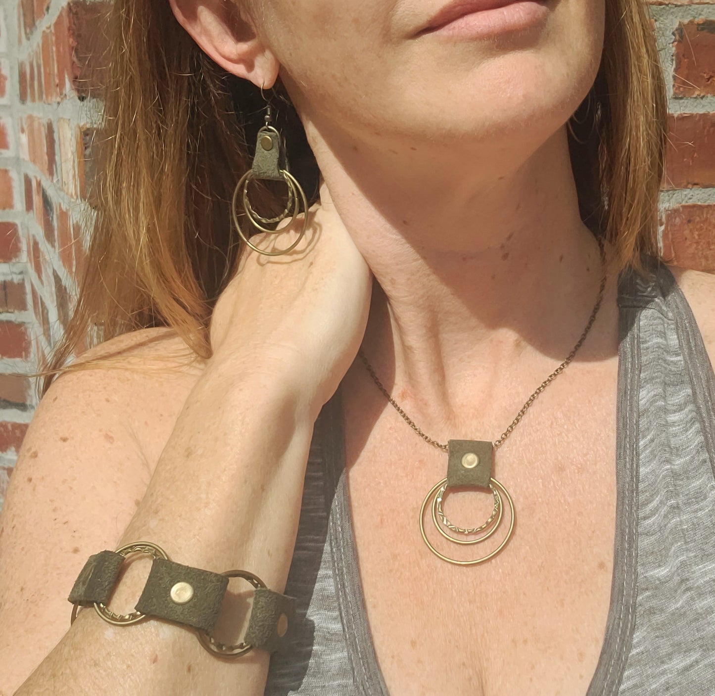 Leather & Metal Boho Jewelry Set