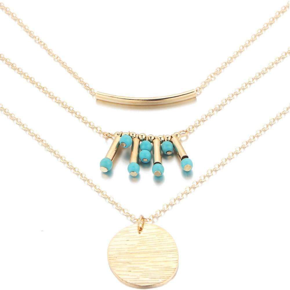 Turquoise Multilayer Boho Necklace