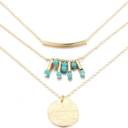 Turquoise Multilayer Boho Necklace