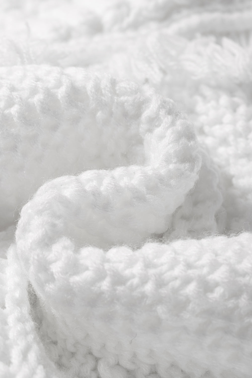 White Fringed Open Front Pocketed Long Cardigan – Effortless Boho Elegance