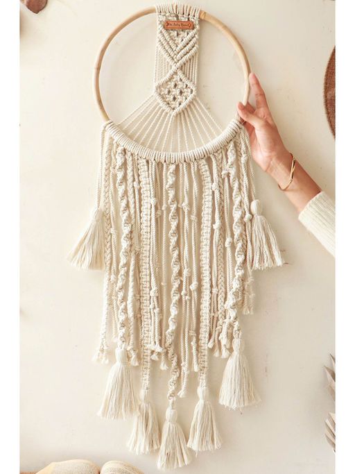 Blissful White Dream Catcher Wall Hanging