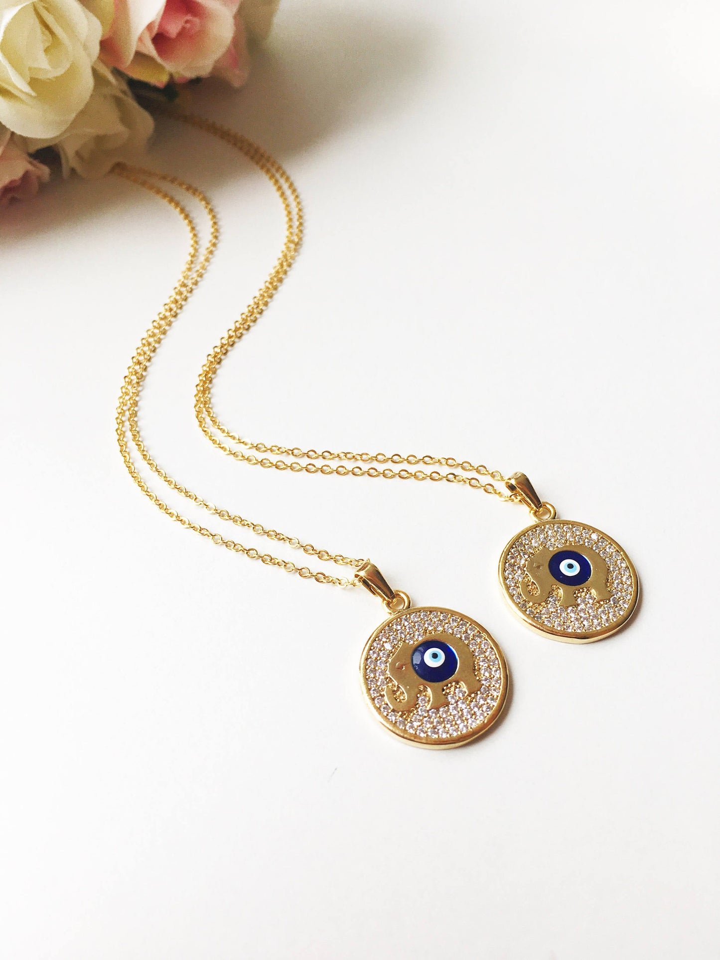 Elephant Evil Eye Necklace