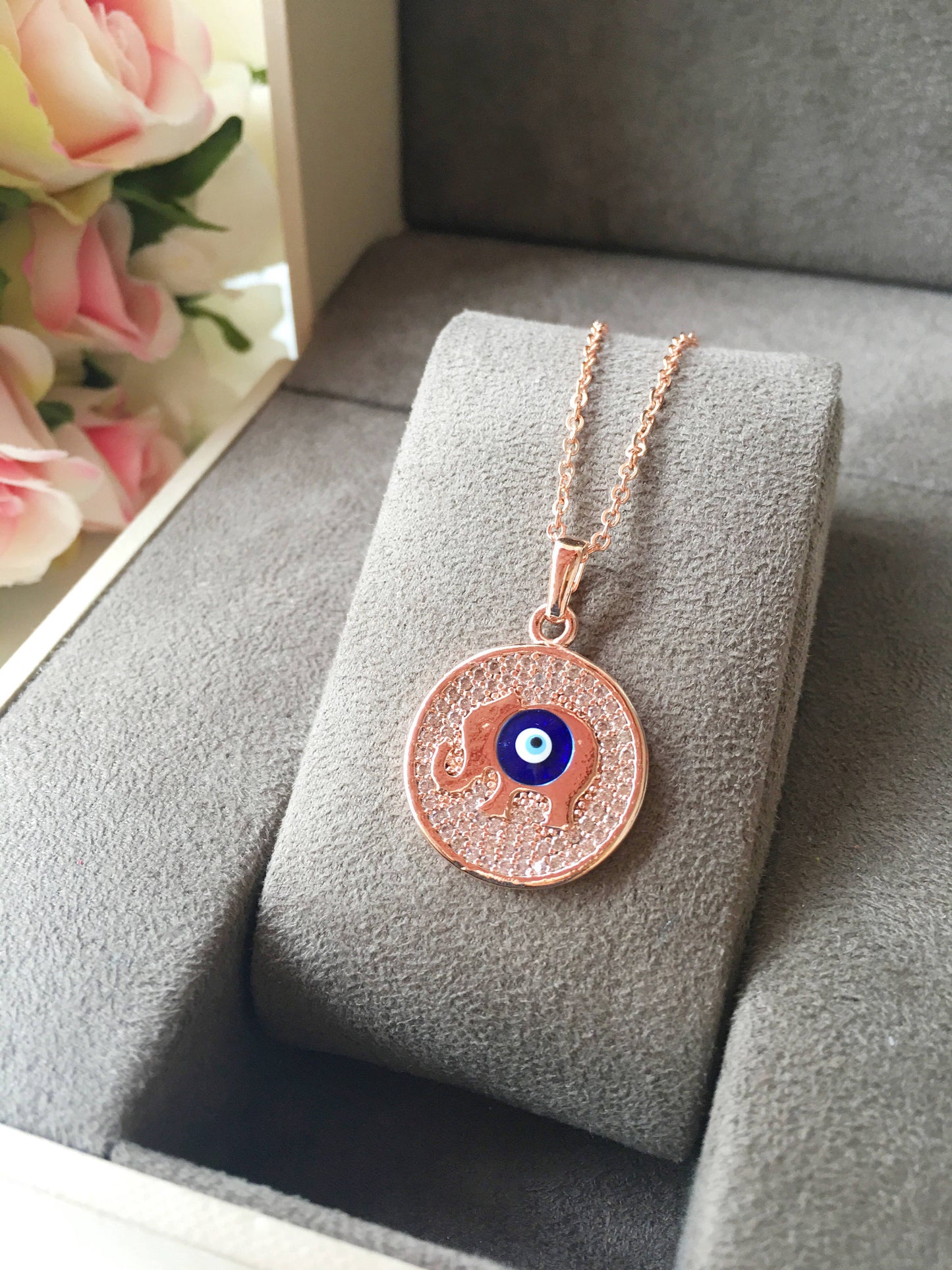 Elephant Evil Eye Necklace