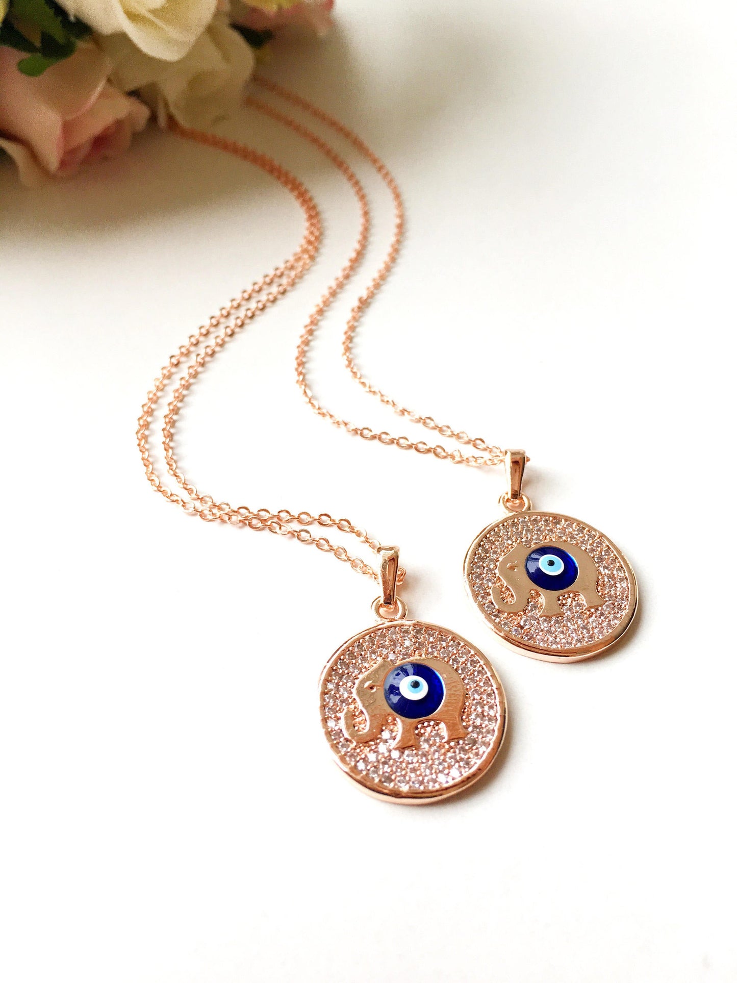 Elephant Evil Eye Necklace