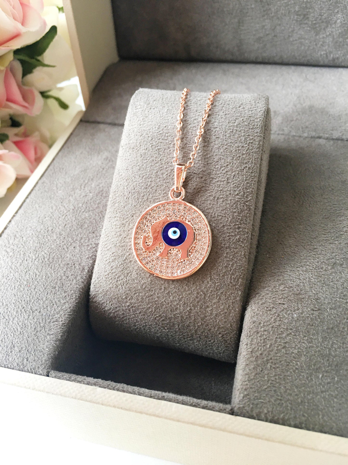 Elephant Evil Eye Necklace
