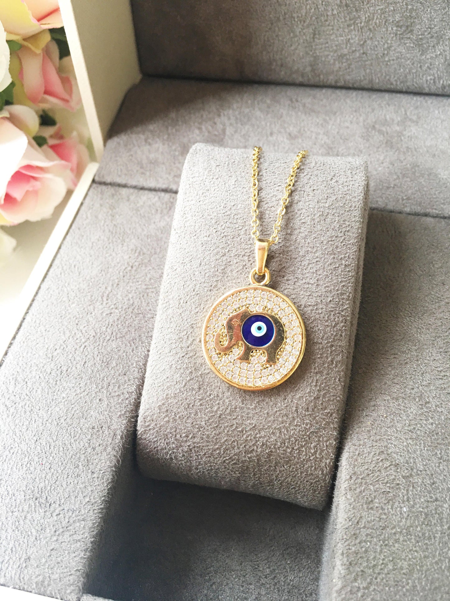 Elephant Evil Eye Necklace