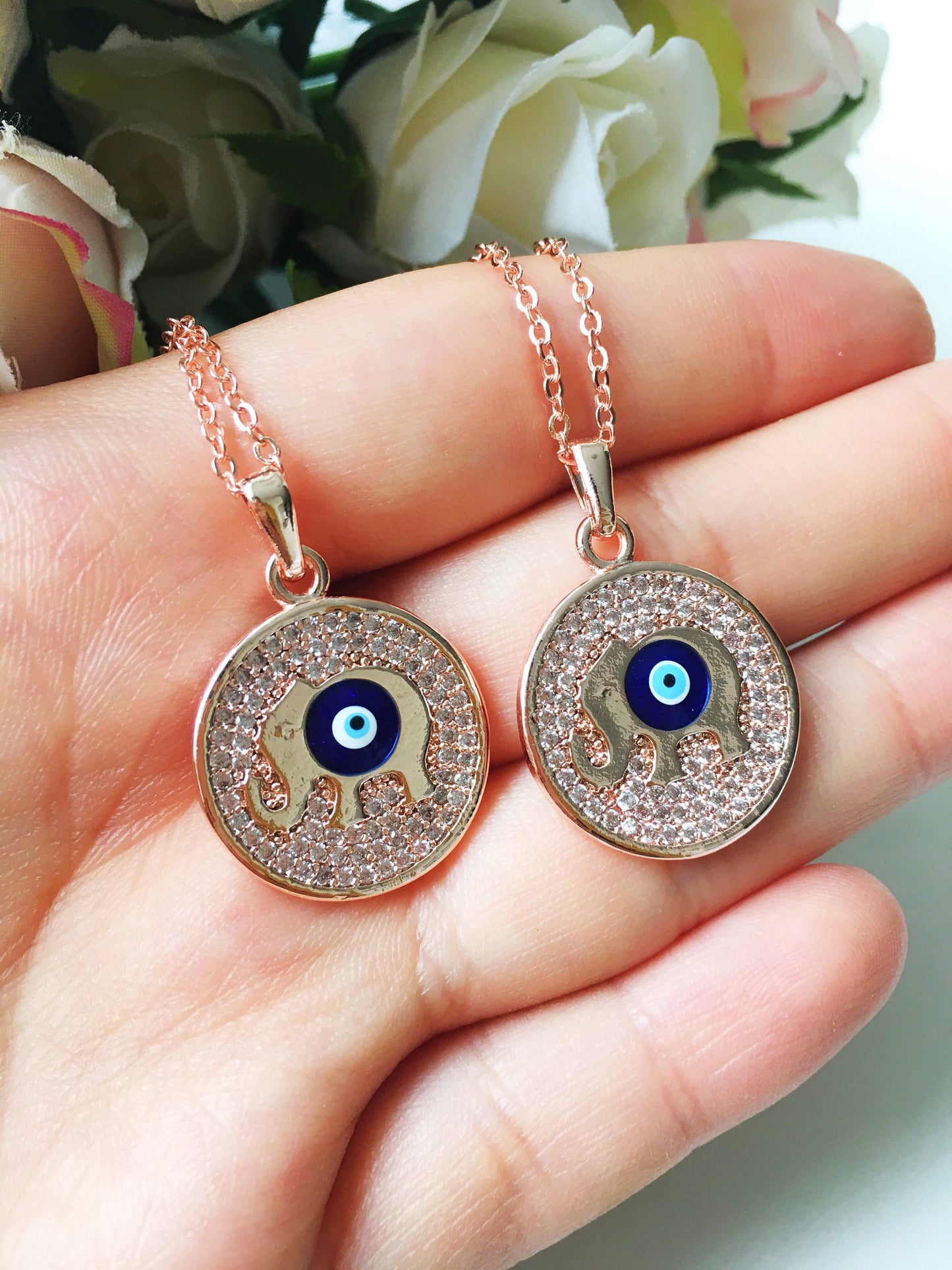 Elephant Evil Eye Necklace