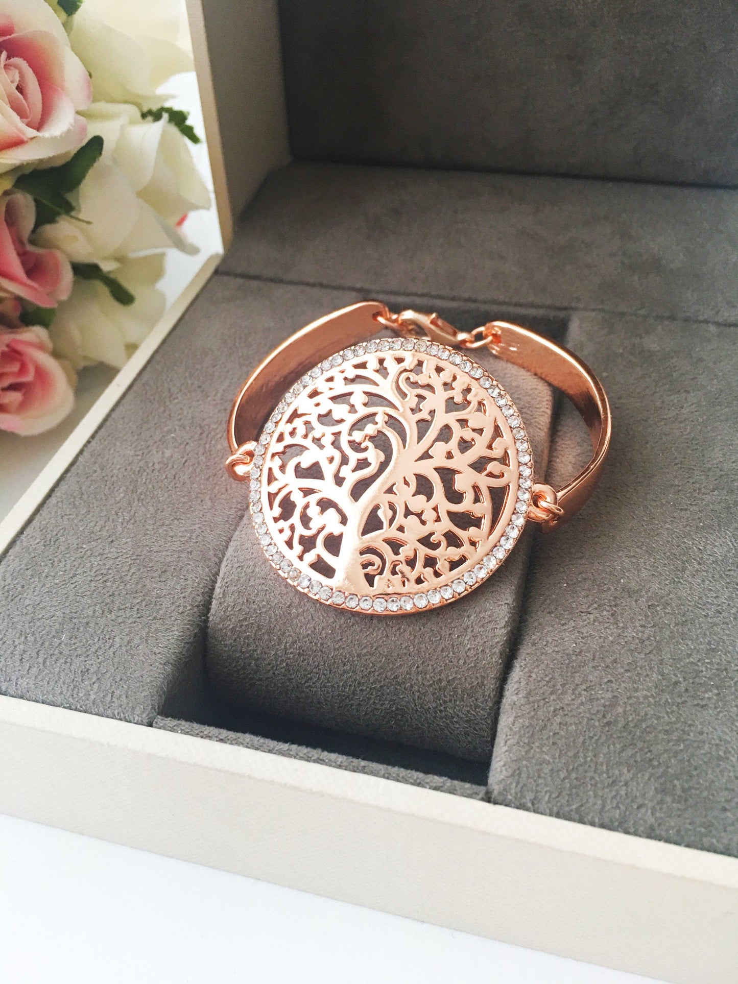 Rose Gold Evil Eye and Tree of Life Bracelets