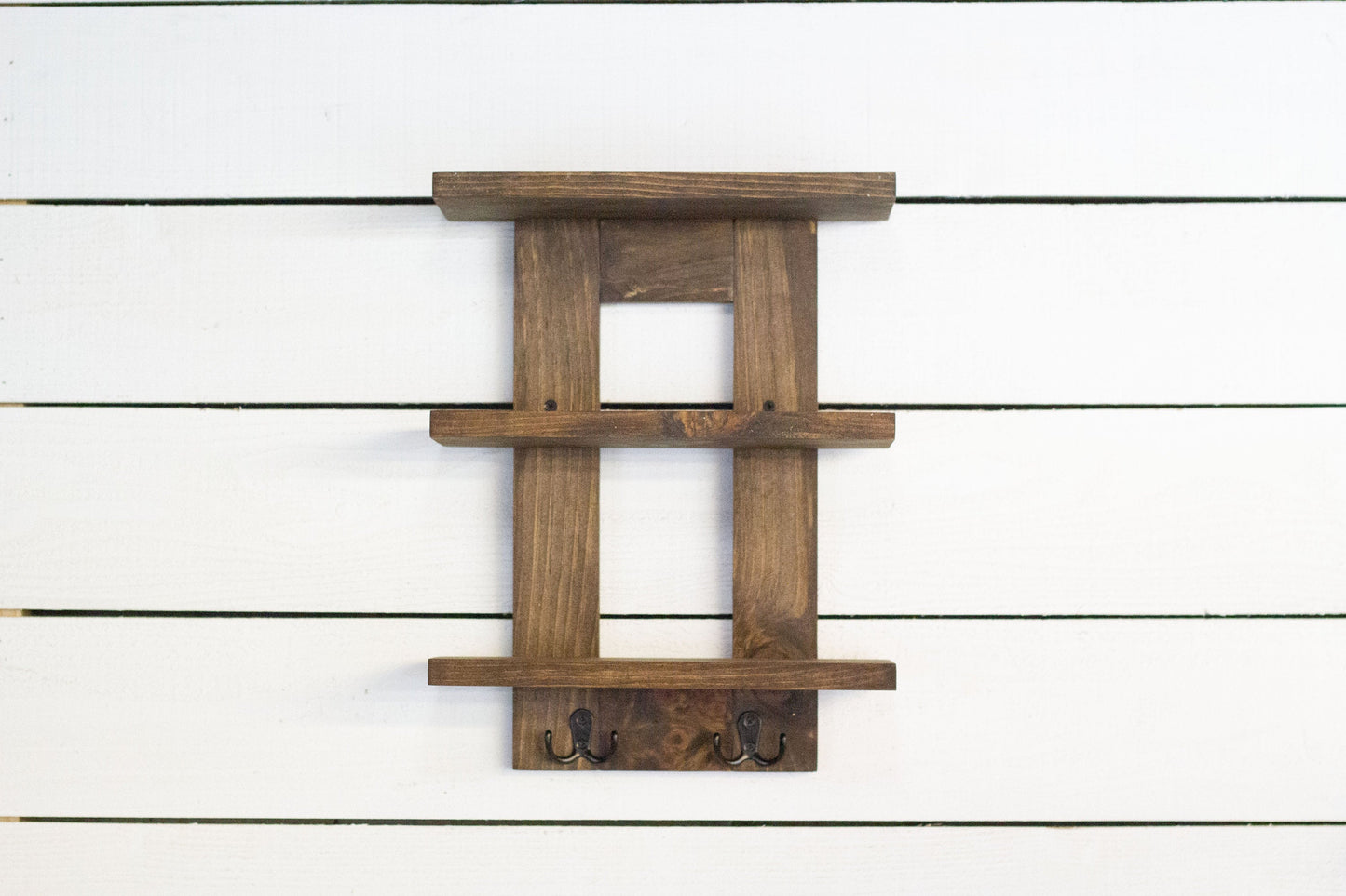 Bohemian Floating Shelf with Towel Hooks