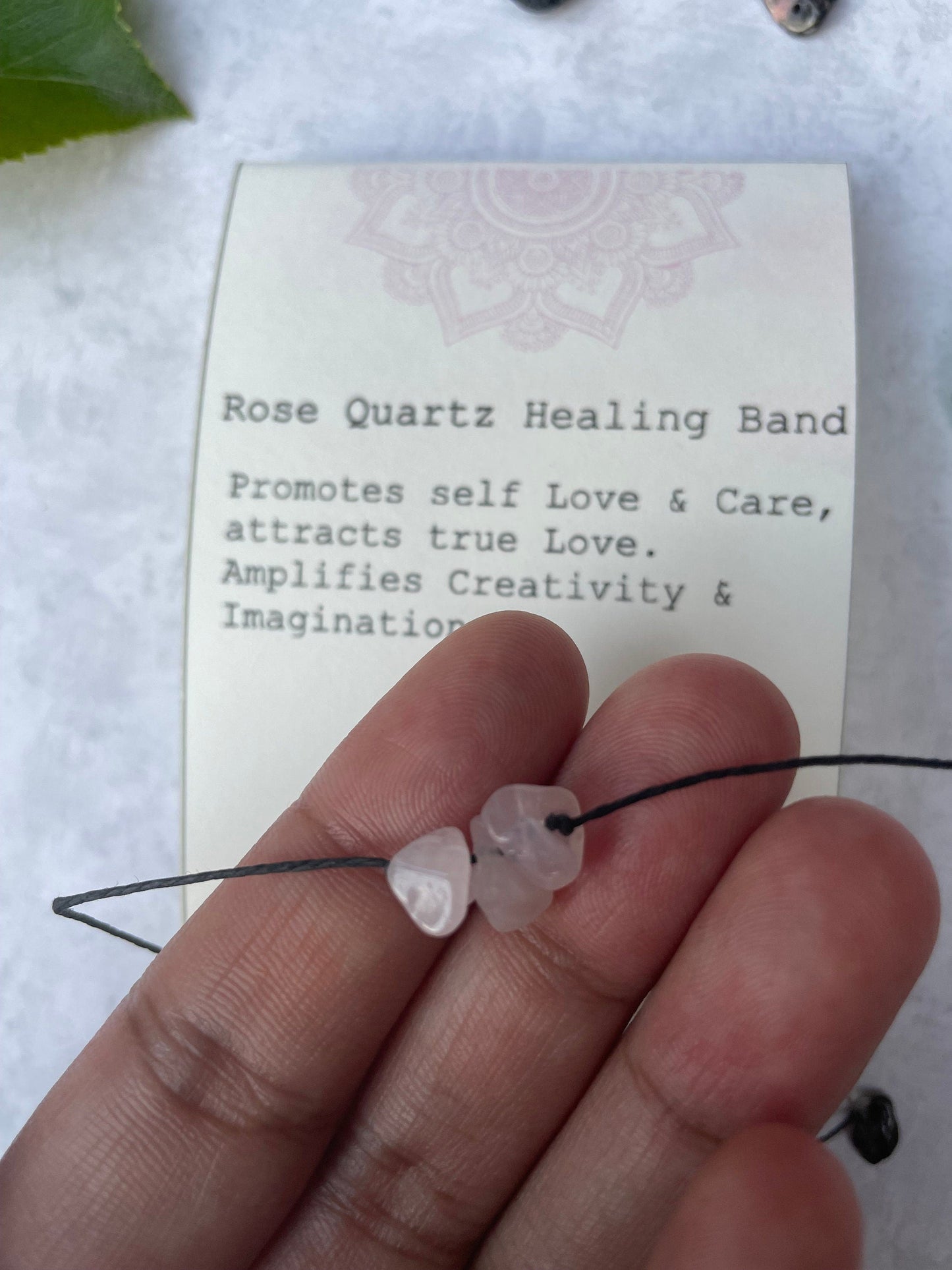 Rose Quartz Gemstone Healing Band