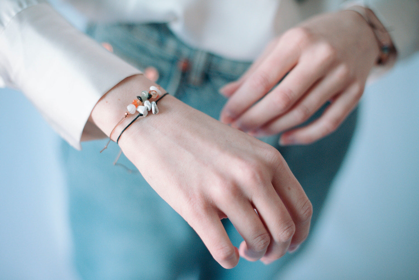 Rose Quartz Gemstone Healing Band