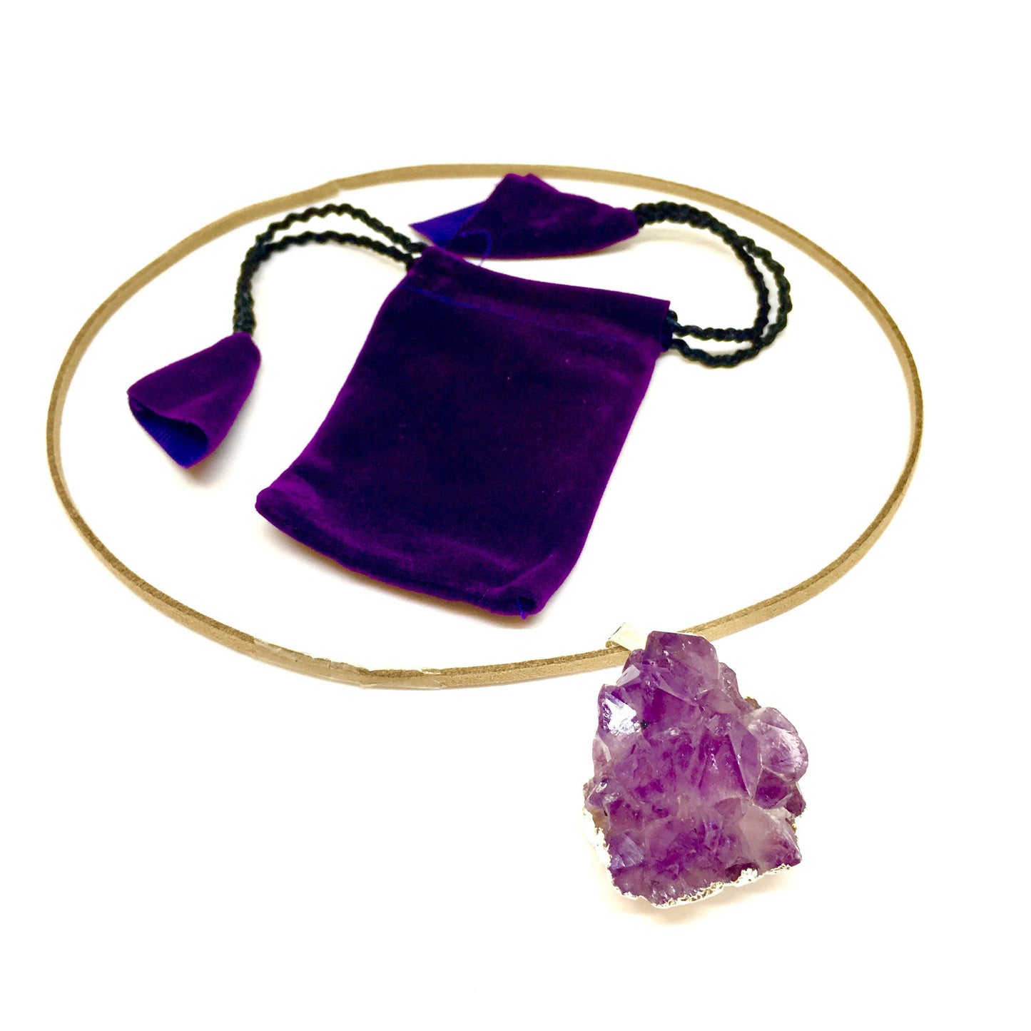 Purple Amethyst Cluster Pendant – Bohemian Healing Jewelry