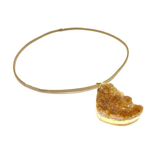 Orange Citrine Cluster Pendant – Boho Prosperity & Positivity Jewelry