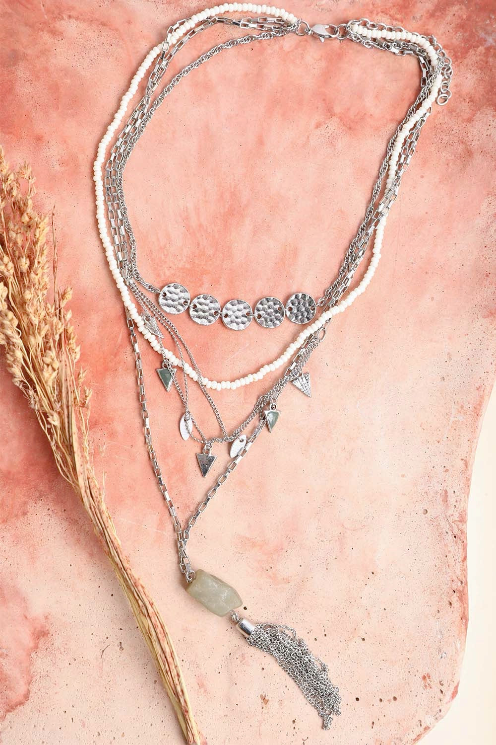 Jade Multi Layered Bohemian Necklace