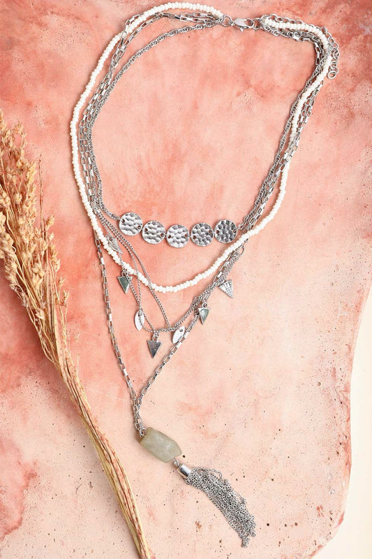 Jade Multi Layered Bohemian Necklace