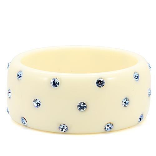 Resin Bangle with Crystal in Light Sapphire