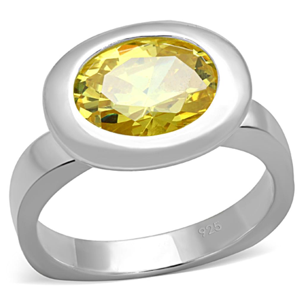 925 Sterling Silver Ring with AAA Grade CZ in Topaz