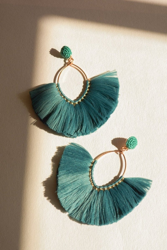 Marquise Hoop & Fan Earrings – Bohemian Elegance