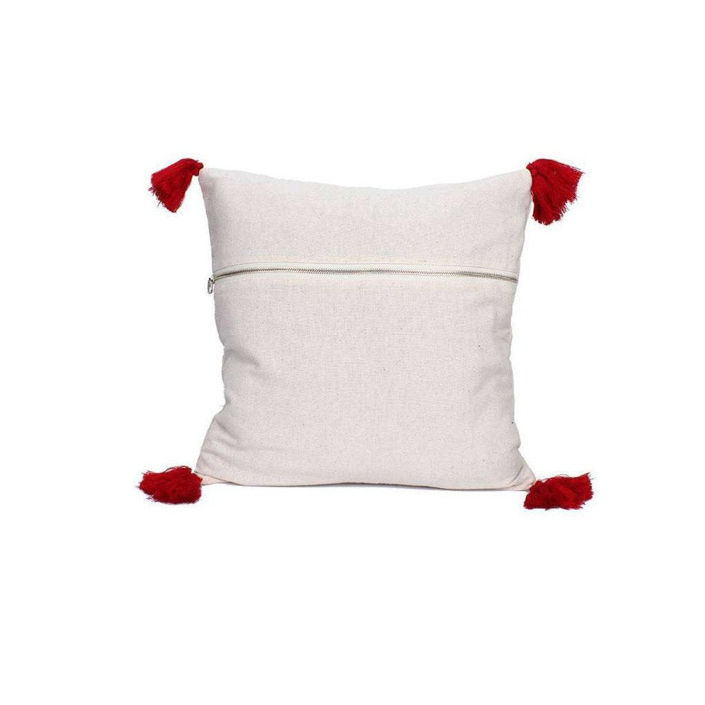 Needlepoint Tassel Pillow Cover – Boho Chic with Artisan Flair
