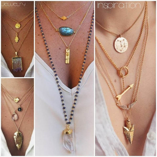 Boho style gold jewelry