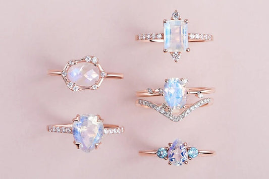 Moonstone Crystal Rings