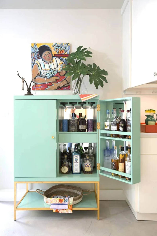 Boho bar cabinet