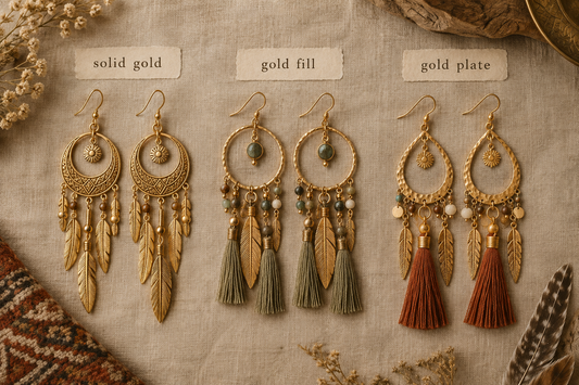 Gold Boho Earrings: Solid Gold, Fill & Plate Compared