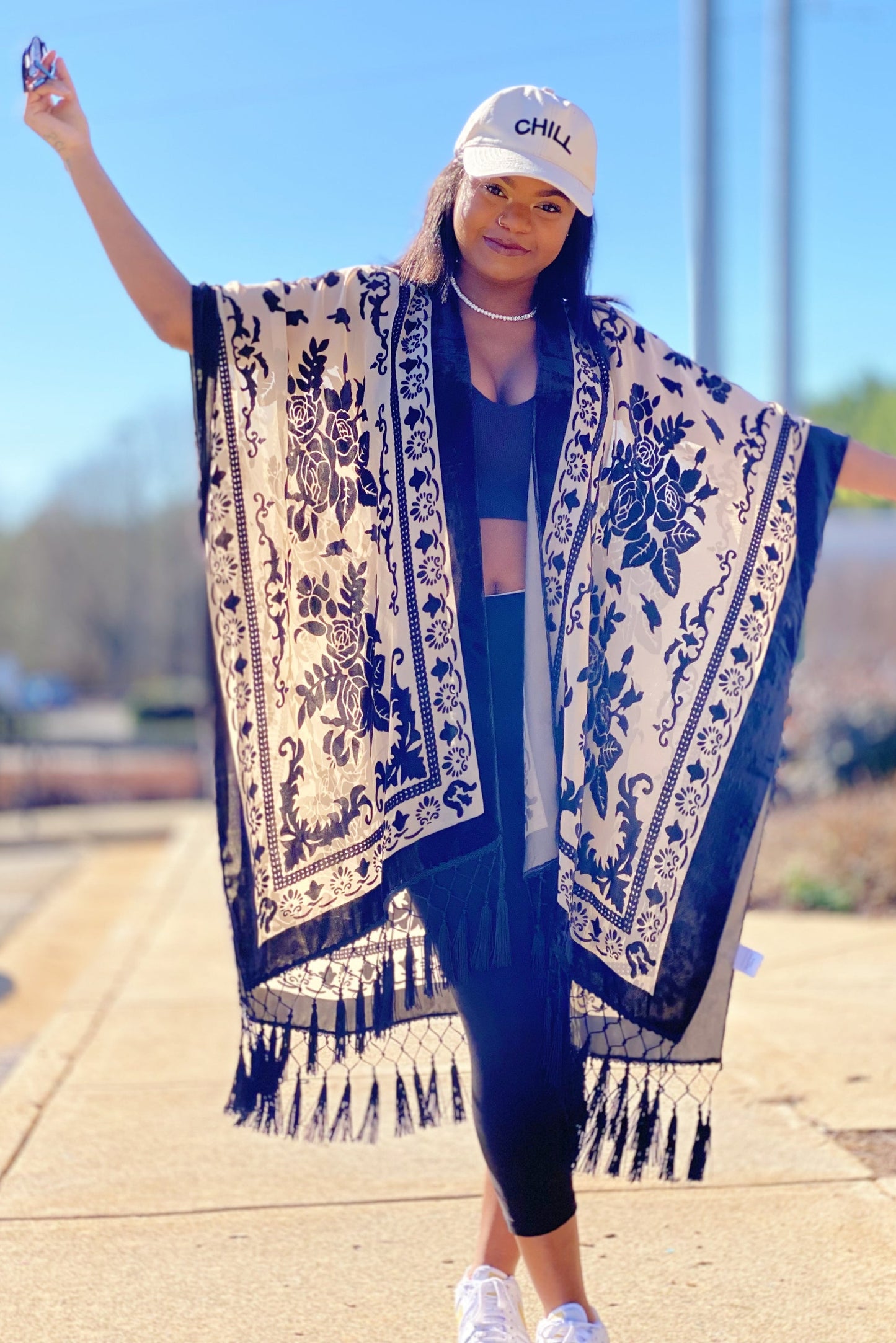 Elegant Boho Burnout Kimono