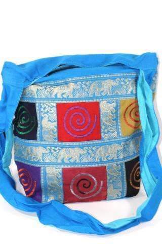 Spiral Patchwork & Jacquard Sling Jhola Bag