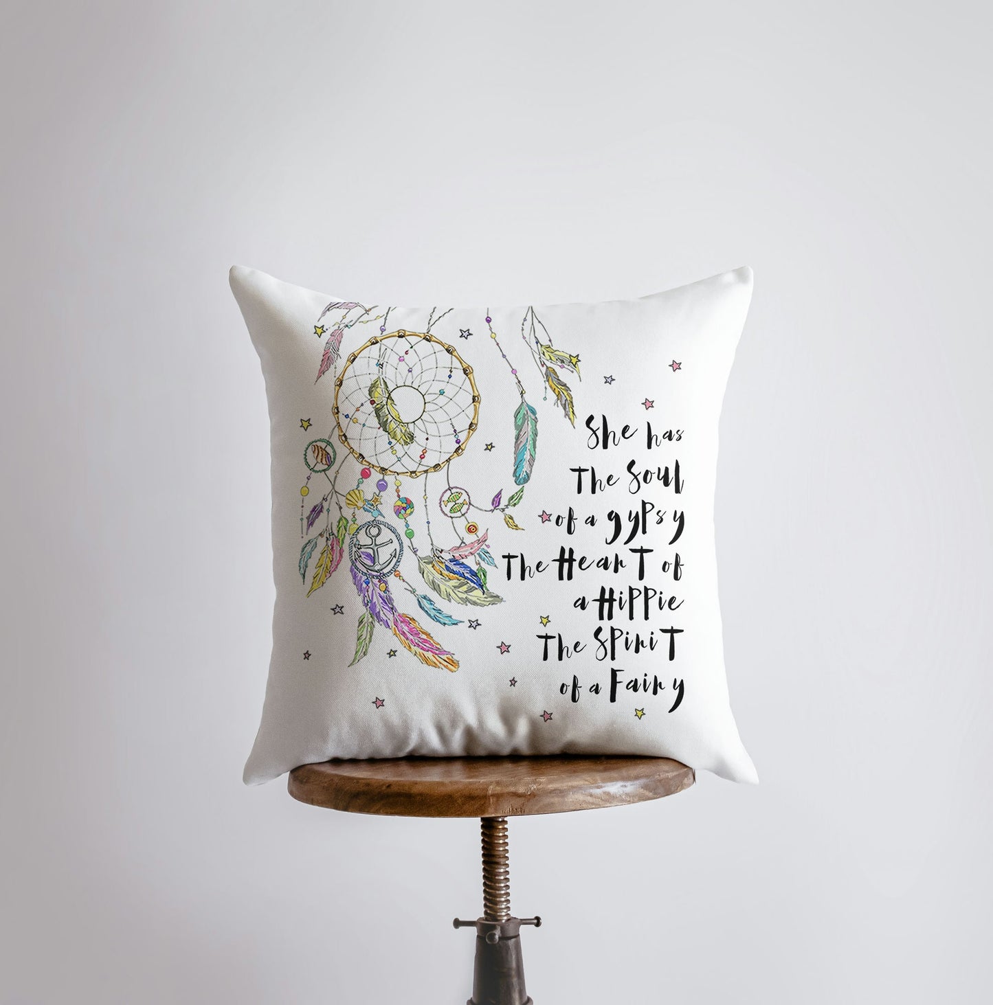 Bohemian Dream Catcher Throw Pillow