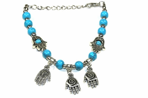 Hamsa Hand Beaded Charm Bracelet – Symbol of Protection & Luck