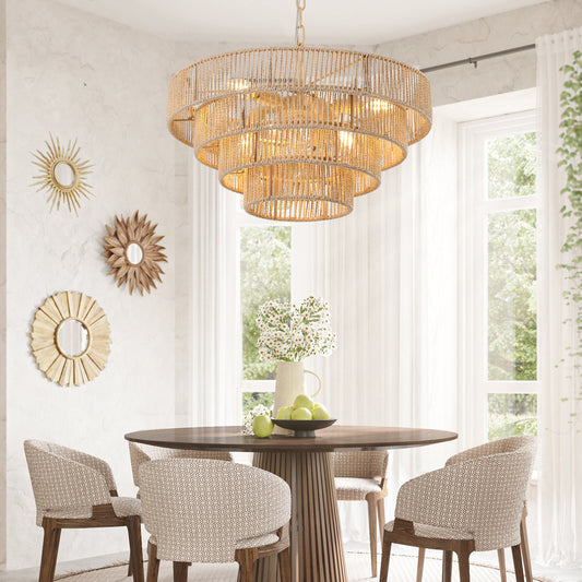 Bohemian Style Woven Pendant Light - 19.7"