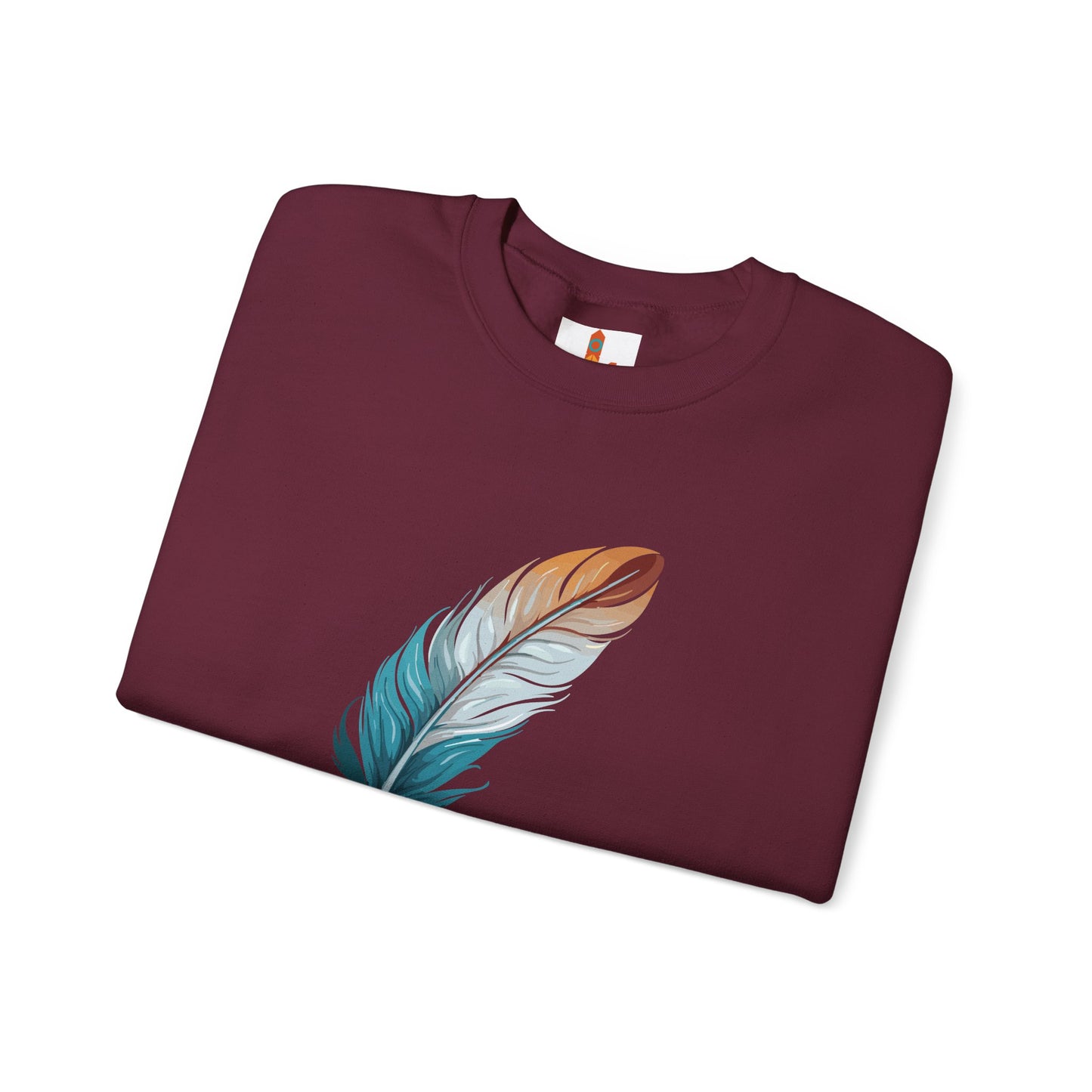 Blue and White Feather Sweatshirt