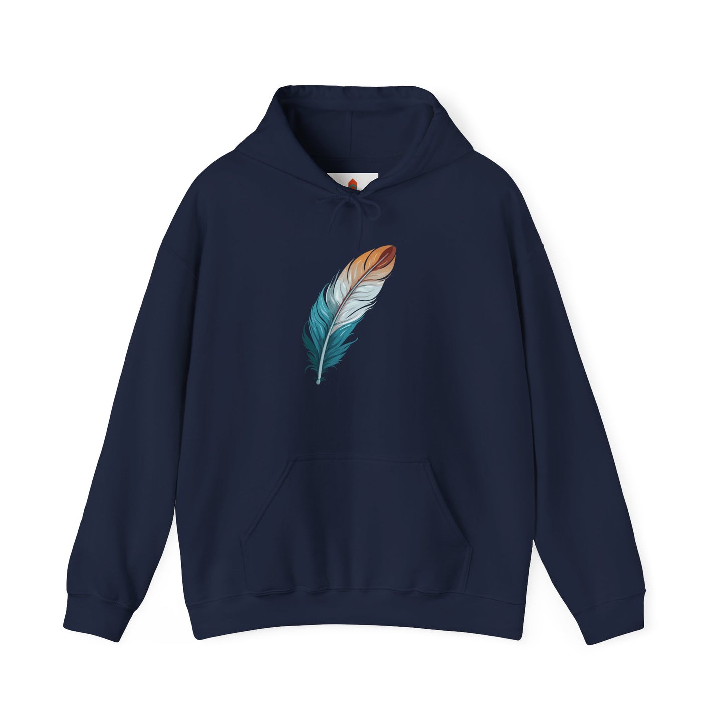 Blue and White Feather Hoodie