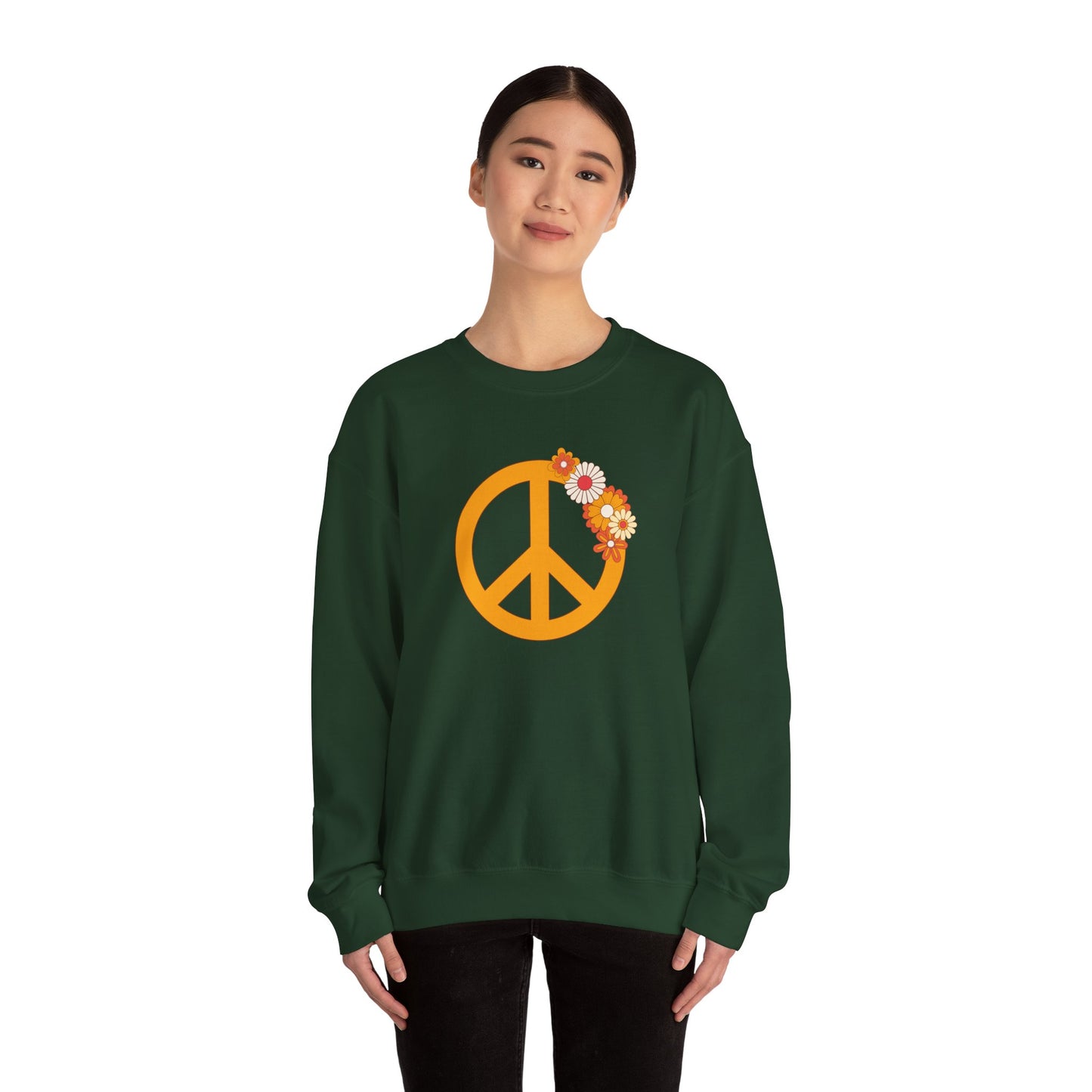 Peace Sign with Flowers Sweatshirt