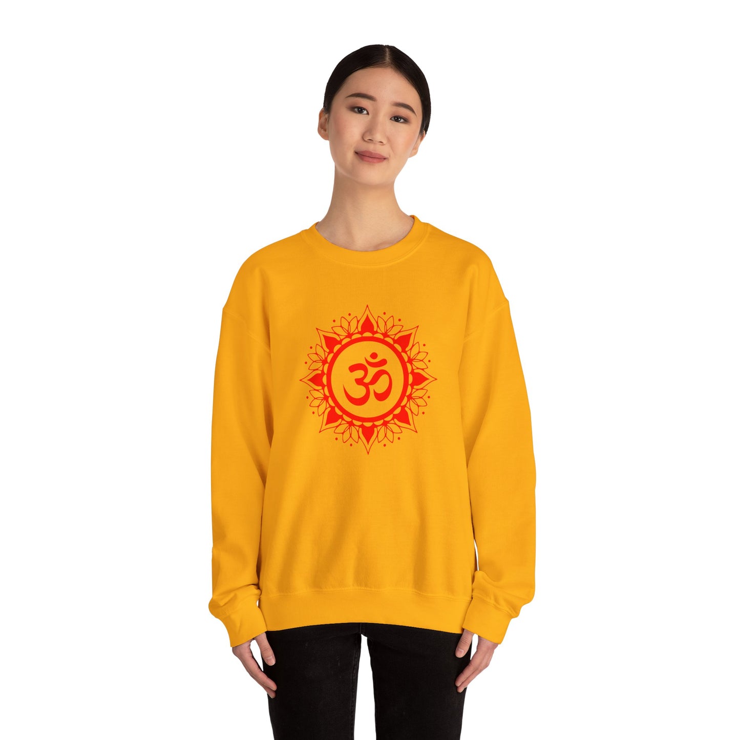 Red Om Lotus Design Sweatshirt