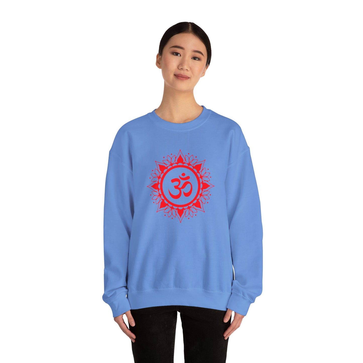 Red Om Lotus Design Sweatshirt