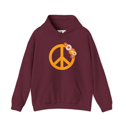 Peace Sign with Flowers Hoodie