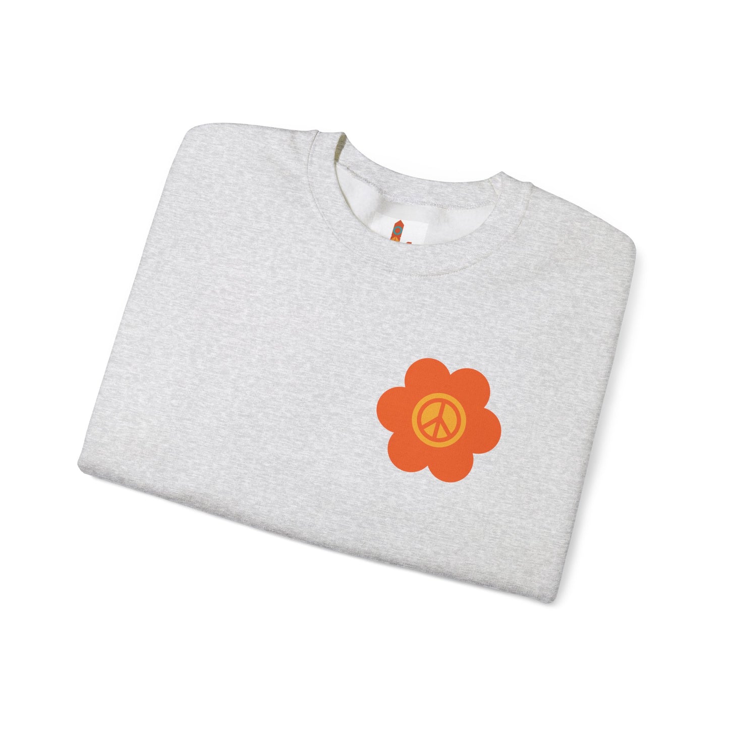 Peace Sign in Orange Flower Sweatshirt