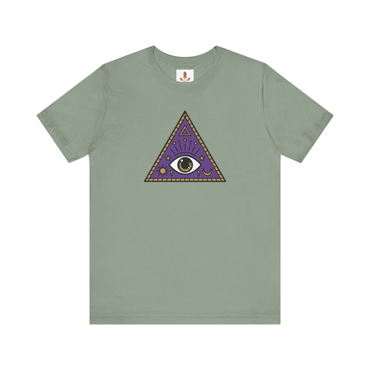 White Evil Eye and Pyramid T-shirt