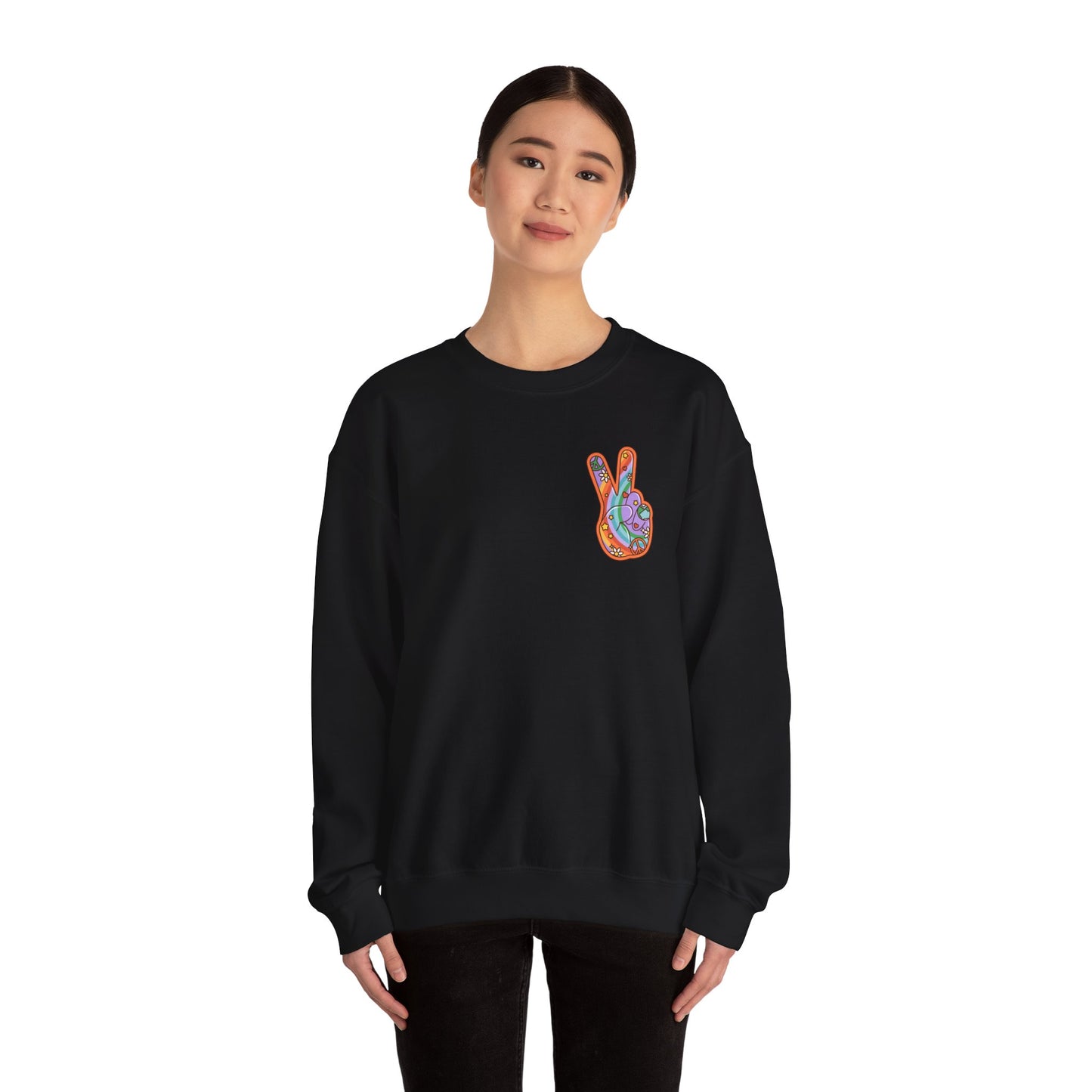 Hippie Peace Hand Sign Sweatshirt